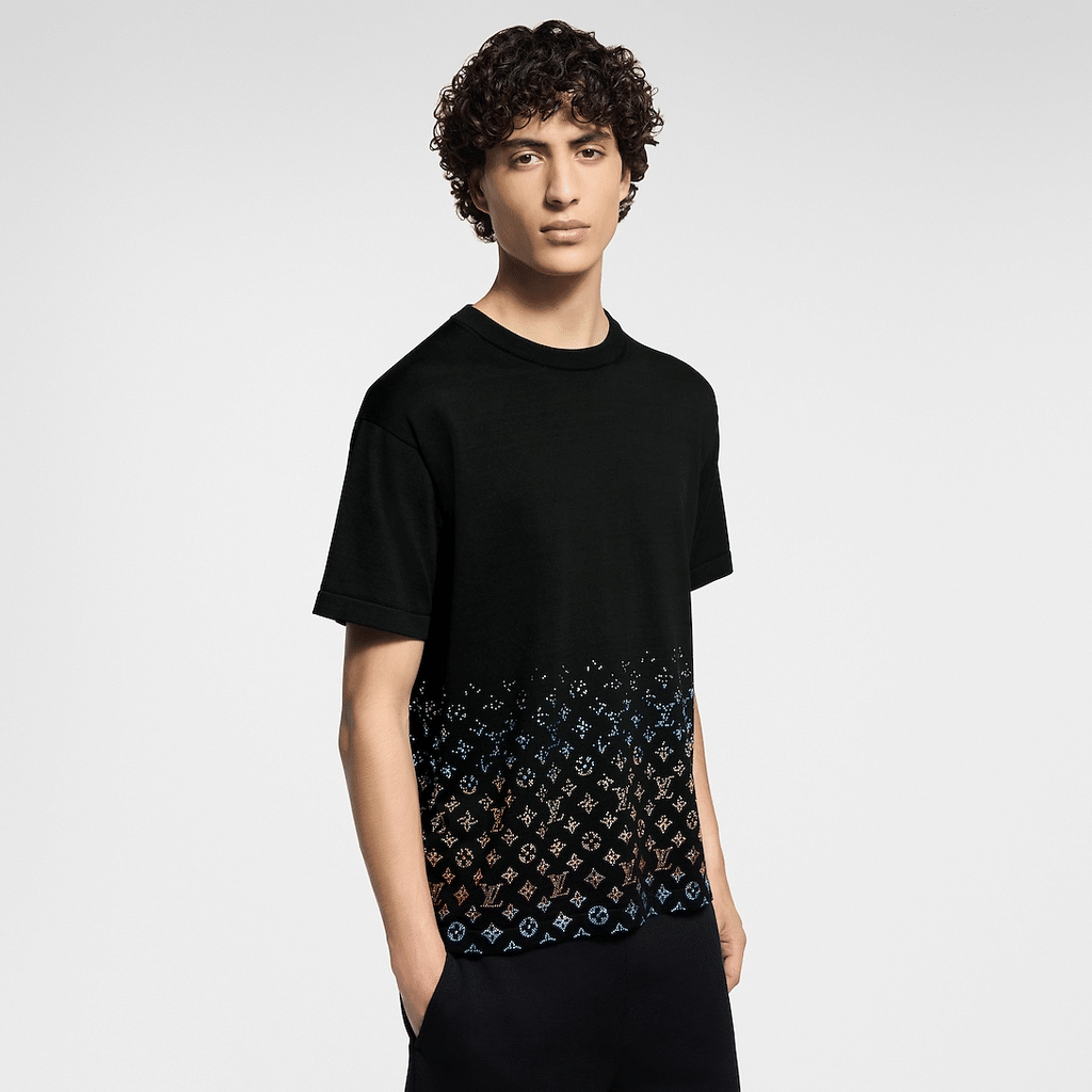 Monogram Gradient Embellished Short-Sleeved Crewneck