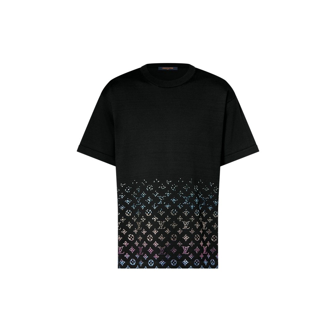 Monogram Gradient Embellished Short-Sleeved Crewneck