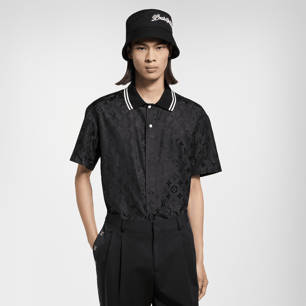 Monogram Moire Jacquard Short-Sleeved Silk T-Shirt