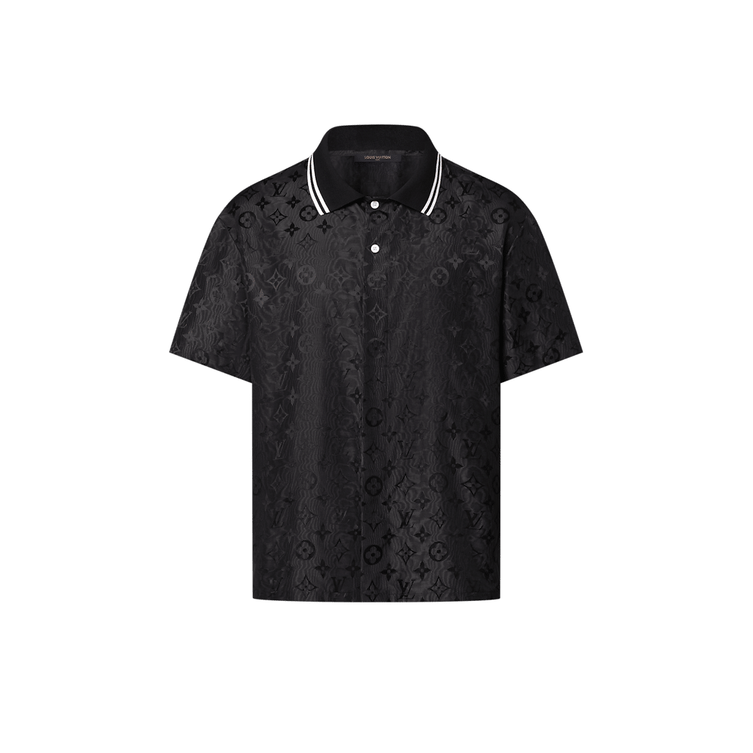 Monogram Moire Jacquard Short-Sleeved Silk T-Shirt