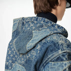 Monogram Patchwork Denim Hoodie