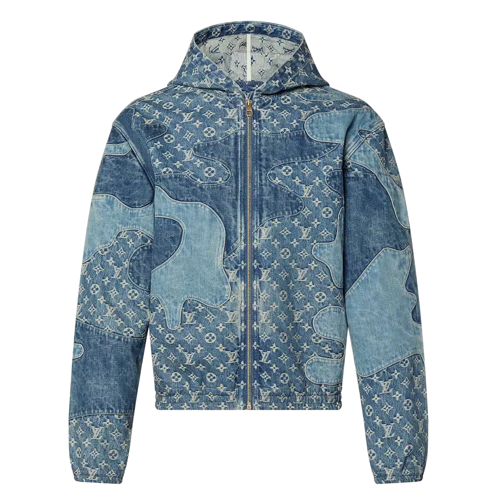 Monogram Patchwork Denim Hoodie
