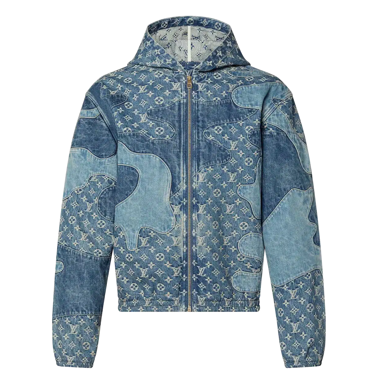 Monogram Patchwork Denim Hoodie