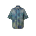 Rainbow Monogram Short-Sleeved Denim Shirt