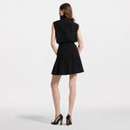 Ruff Collar Silk Dress