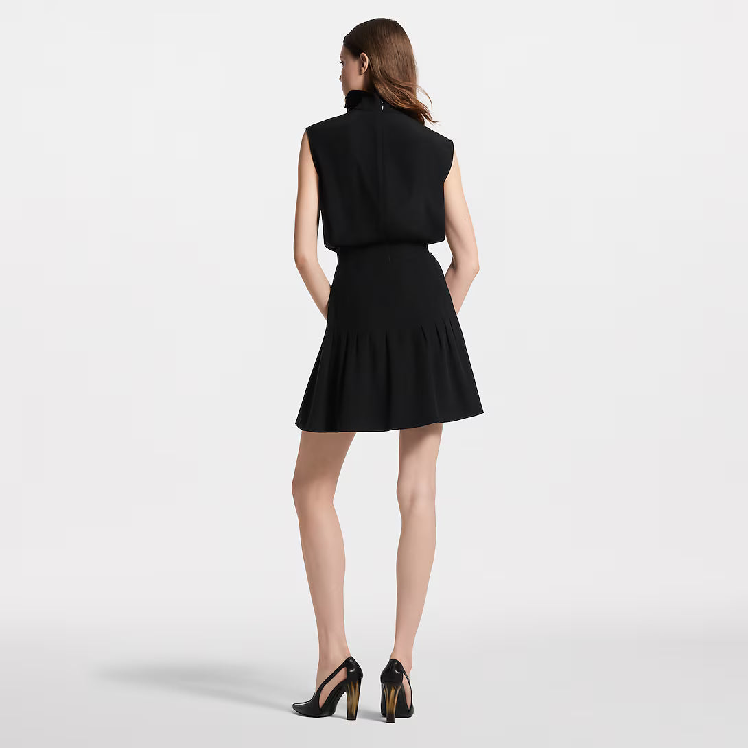 Ruff Collar Silk Dress