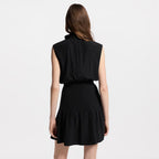Ruff Collar Silk Dress