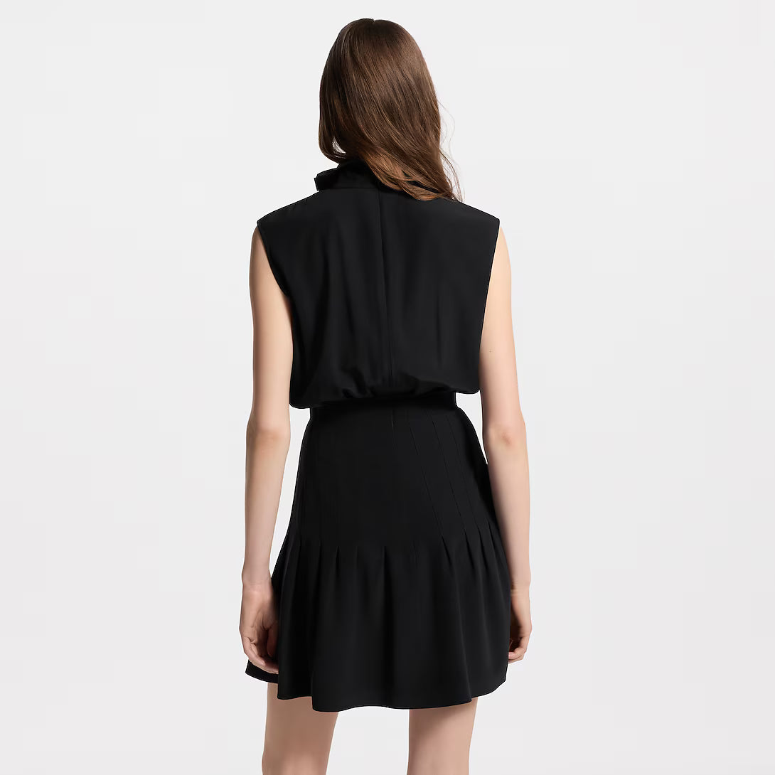 Ruff Collar Silk Dress