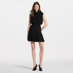 Ruff Collar Silk Dress