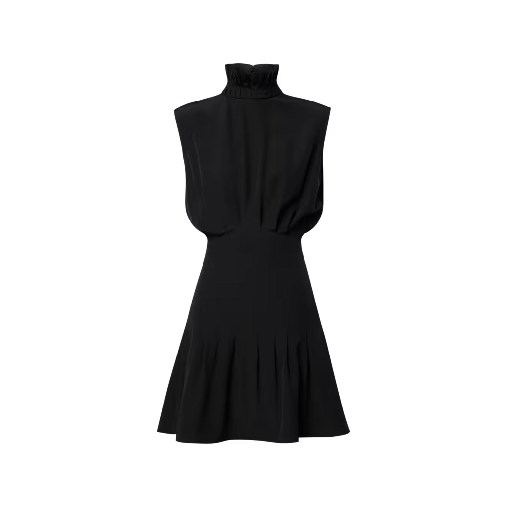 Ruff Collar Silk Dress