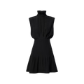 Ruff Collar Silk Dress