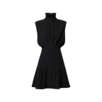 Ruff Collar Silk Dress