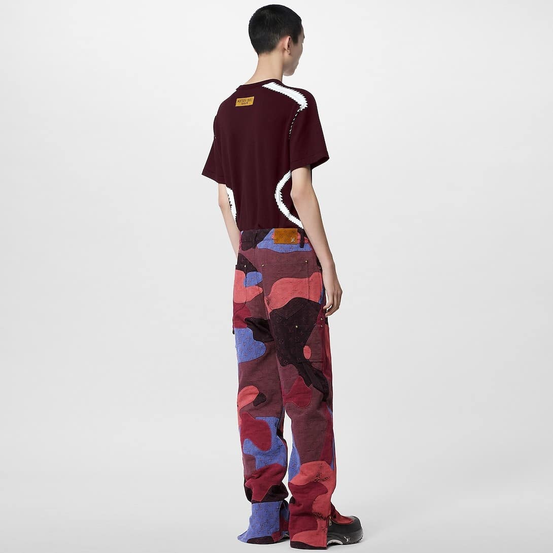 Short-Sleeved Cotton Intarsia Crewneck