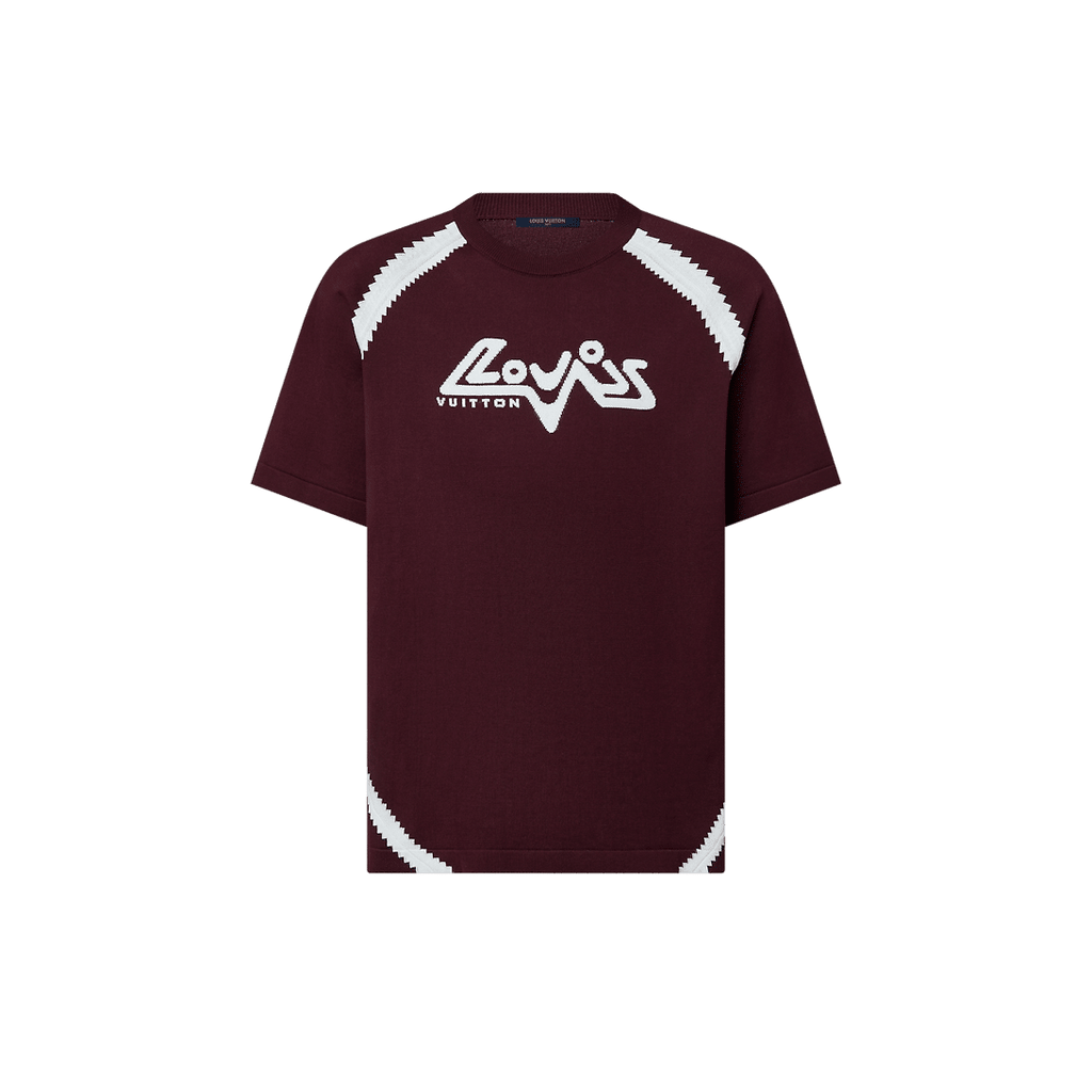 Short-Sleeved Cotton Intarsia Crewneck