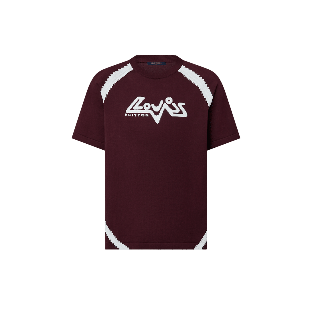 Short-Sleeved Cotton Intarsia Crewneck