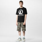 Short-Sleeved Cotton Intarsia Crewneck