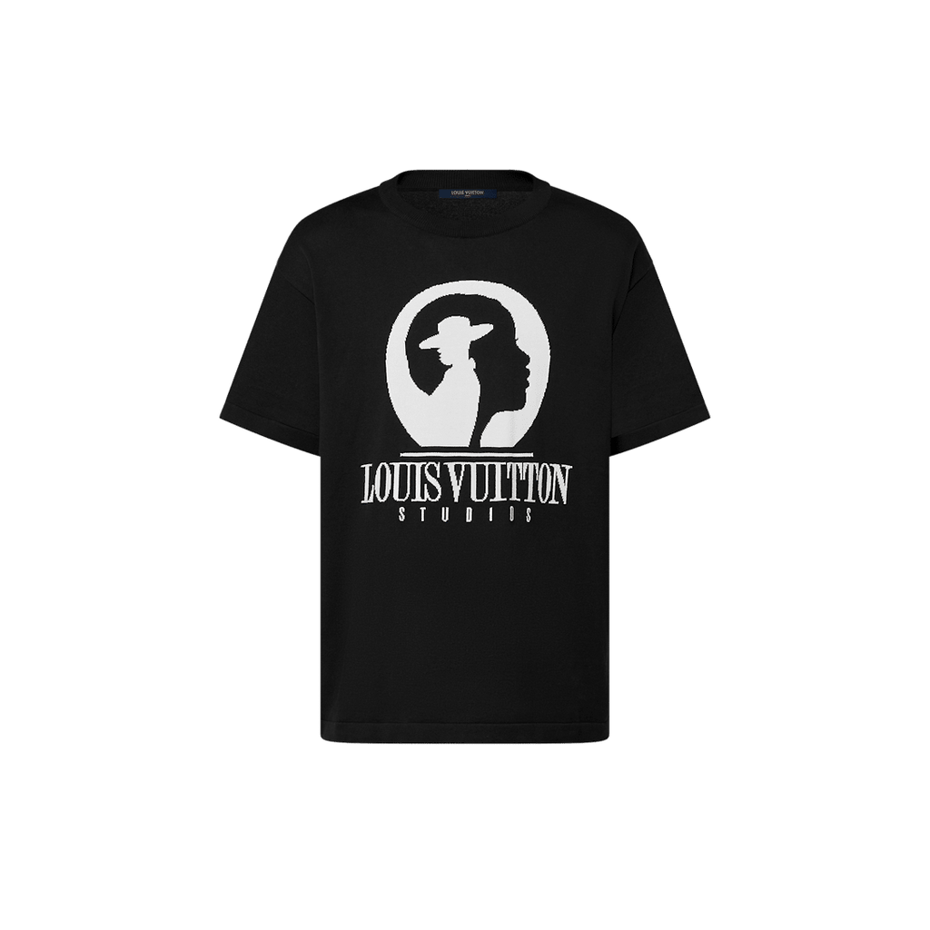 Short-Sleeved Cotton Intarsia Crewneck
