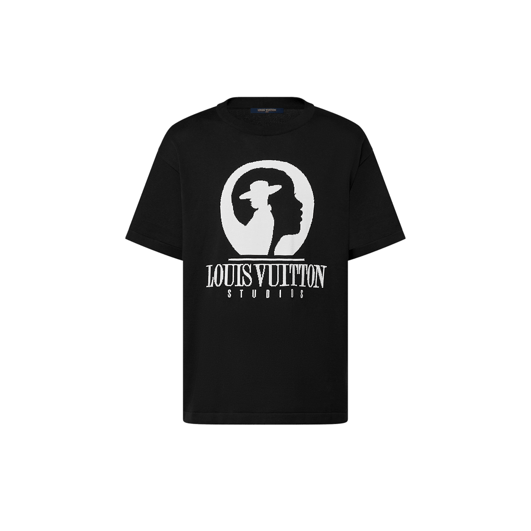 Short-Sleeved Cotton Intarsia Crewneck
