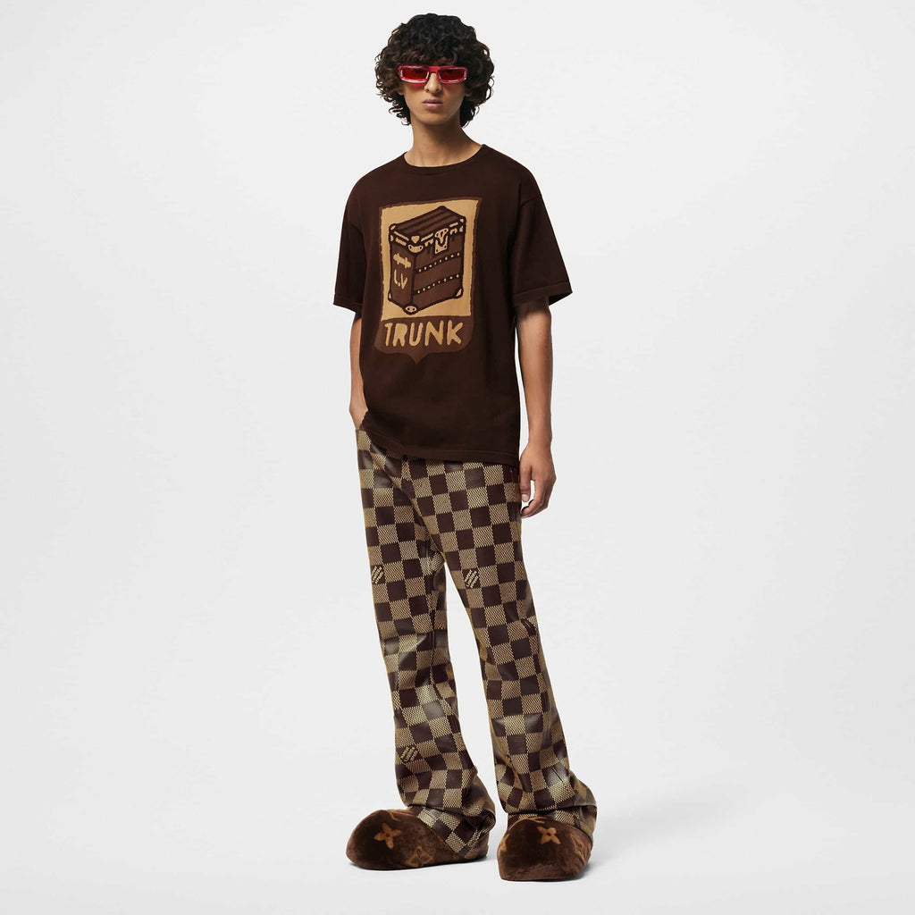 Short-Sleeved Cotton Intarsia Crewneck