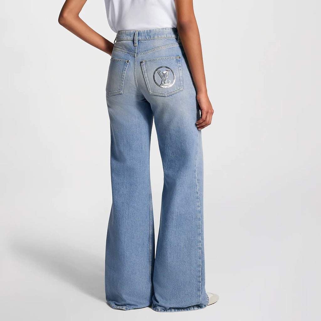 Signature Sequin Accent Flared Jeans
