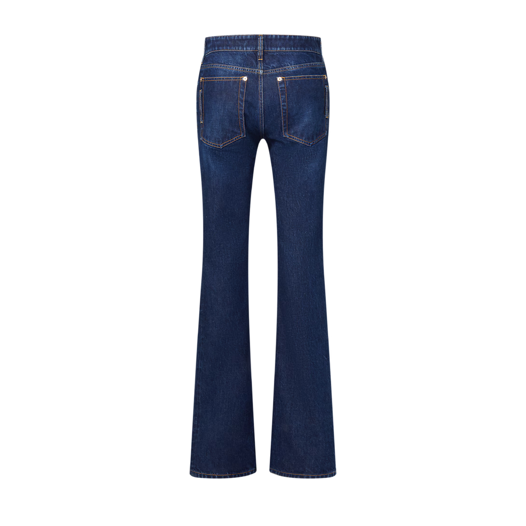 Straight-Cut Washed Denim Jeans