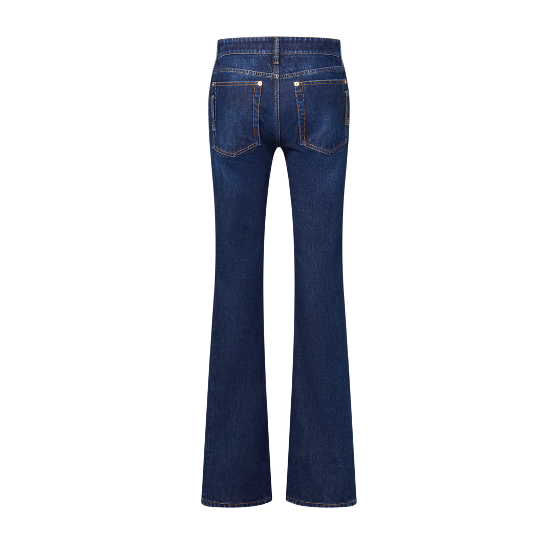 Straight-Cut Washed Denim Jeans