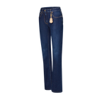 Straight-Cut Washed Denim Jeans