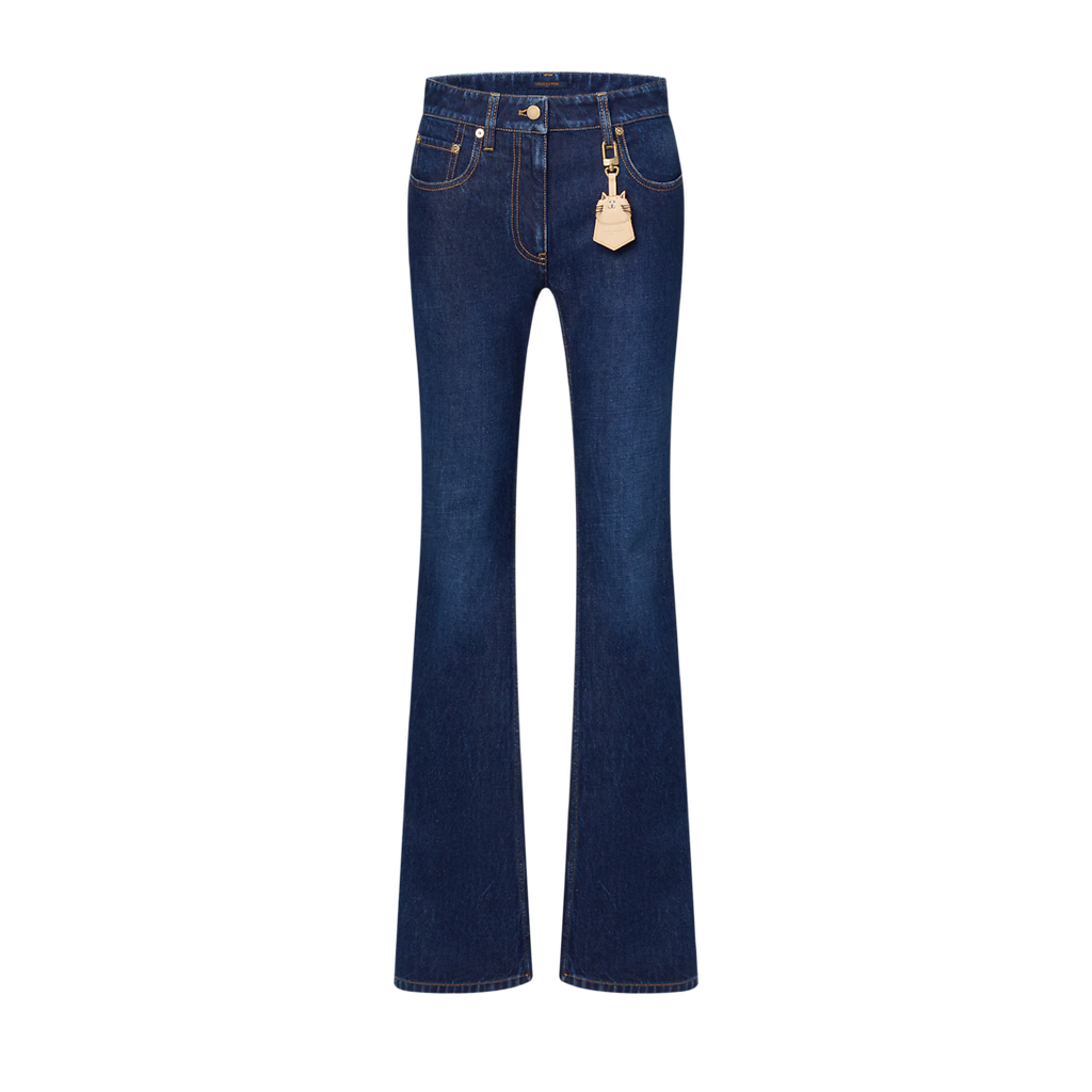 Straight-Cut Washed Denim Jeans