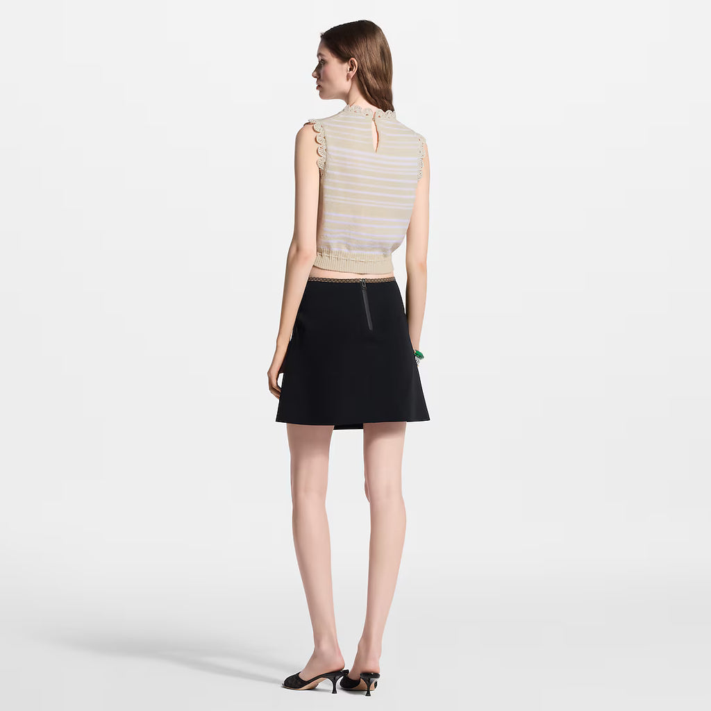 Striped Knit Drawstring Top
