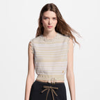 Striped Knit Drawstring Top
