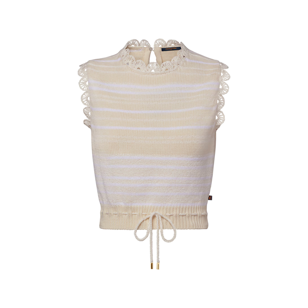 Striped Knit Drawstring Top