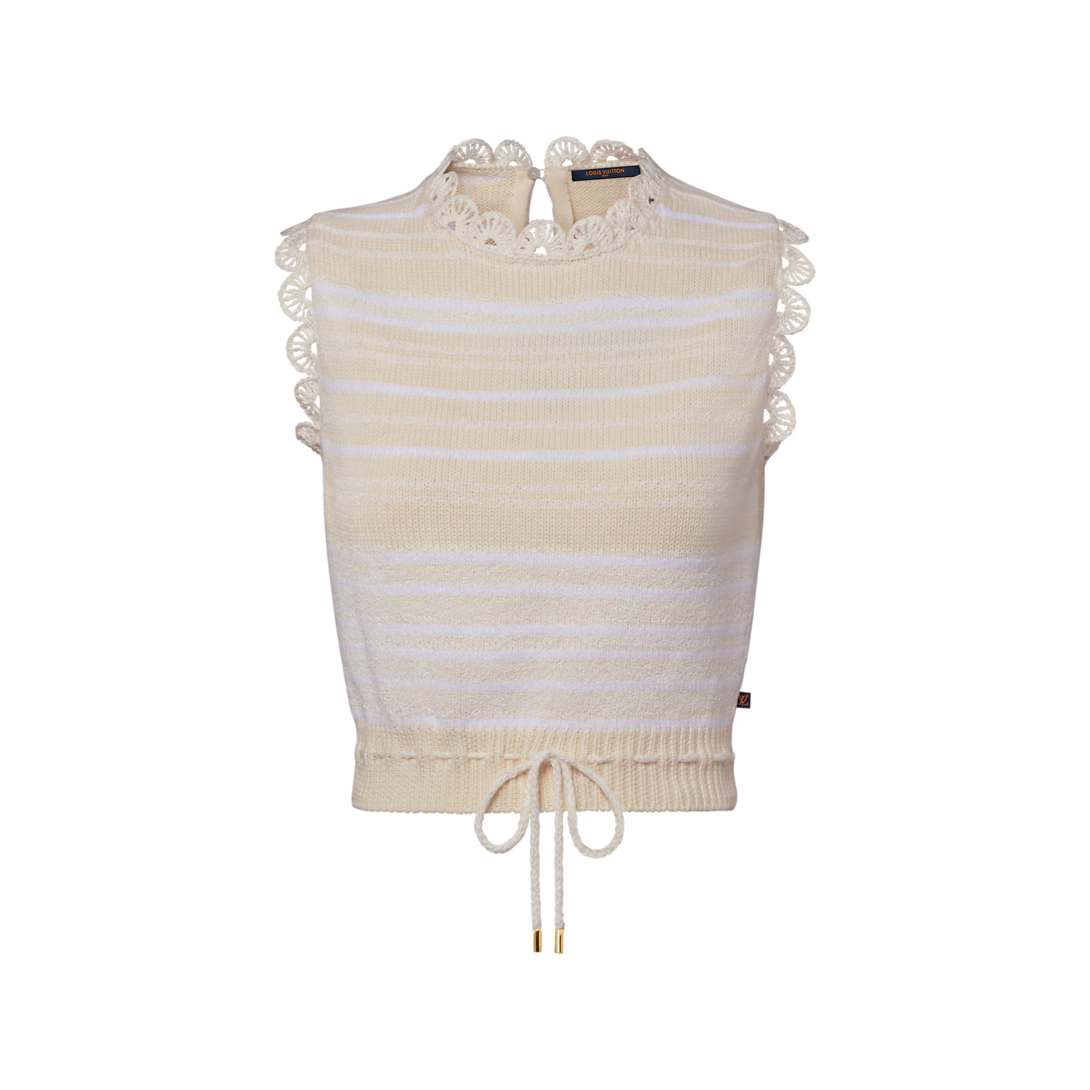 Striped Knit Drawstring Top