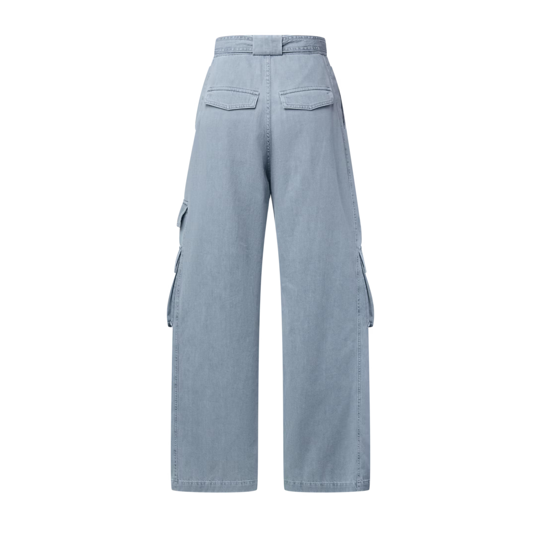 Utility Pocket Washed Denim Jeans