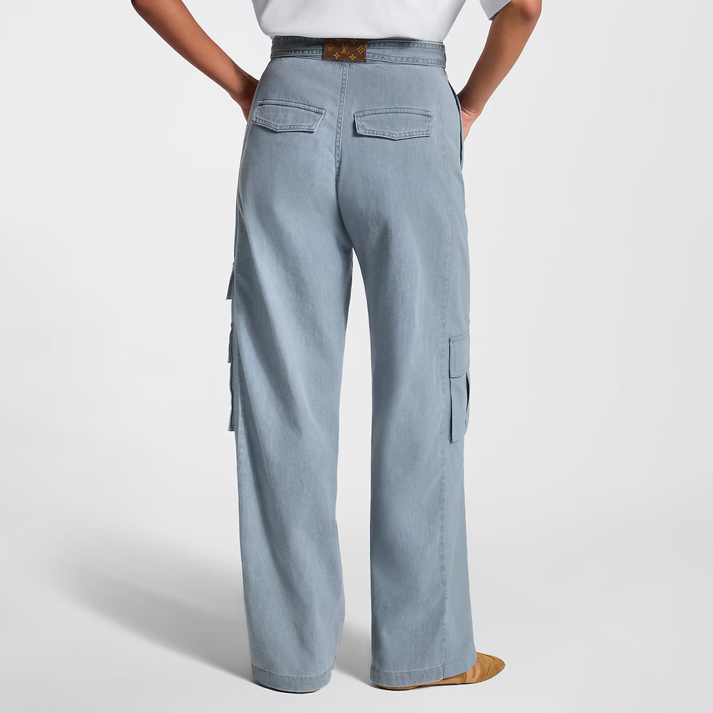 Utility Pocket Washed Denim Jeans