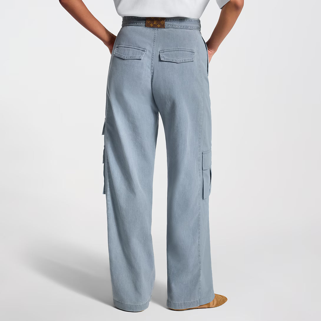 Utility Pocket Washed Denim Jeans