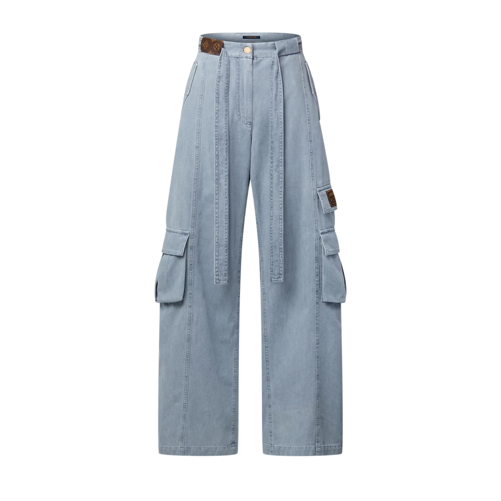 Utility Pocket Washed Denim Jeans
