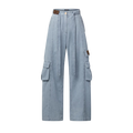 Utility Pocket Washed Denim Jeans