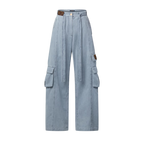 Utility Pocket Washed Denim Jeans