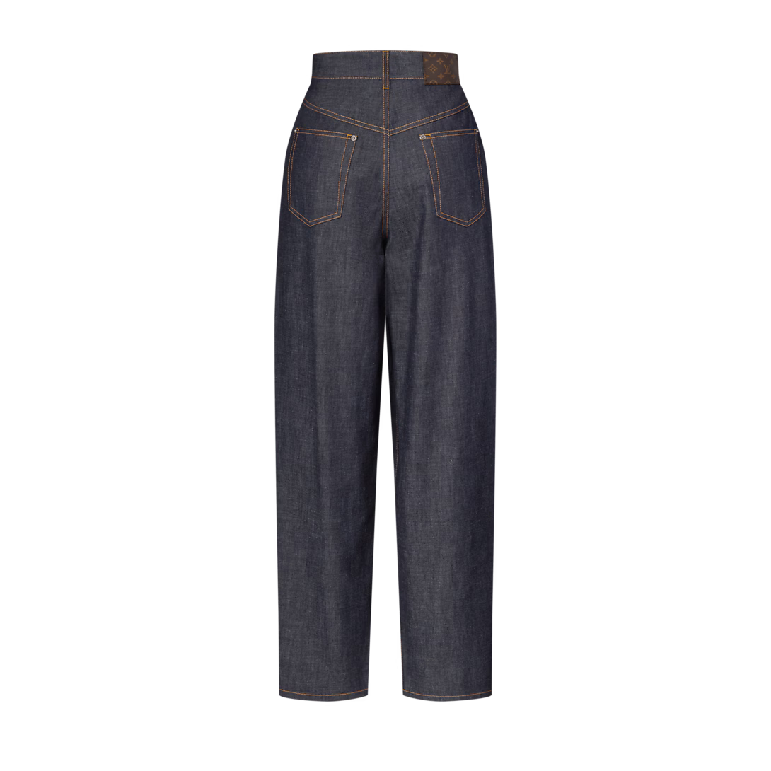 Wide-Cut Pleat Jeans