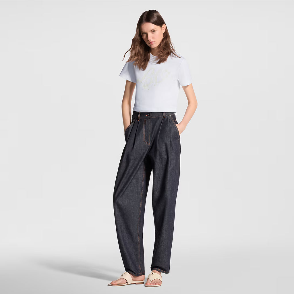 Wide-Cut Pleat Jeans
