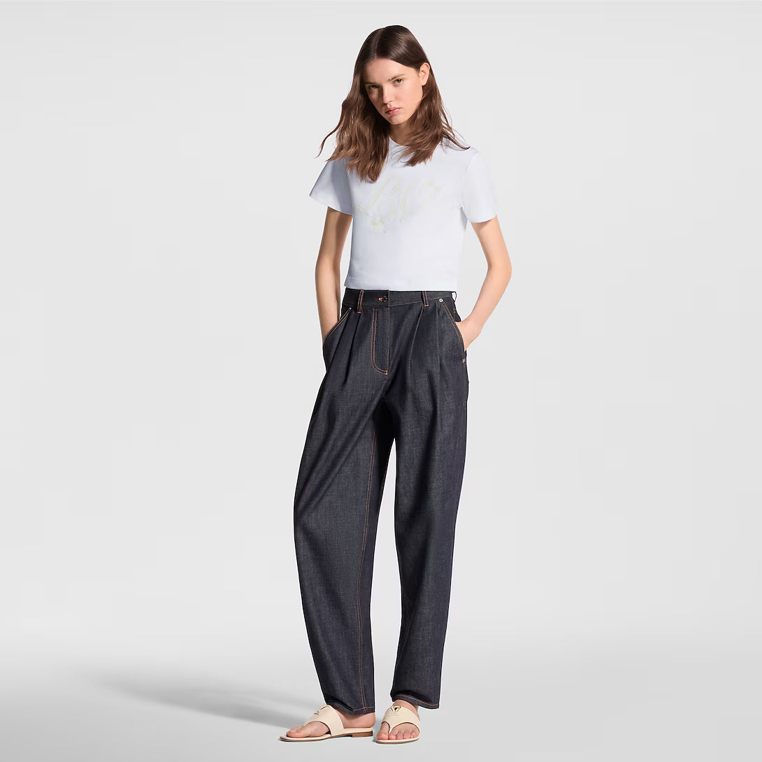 Wide-Cut Pleat Jeans
