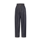Wide-Cut Pleat Jeans
