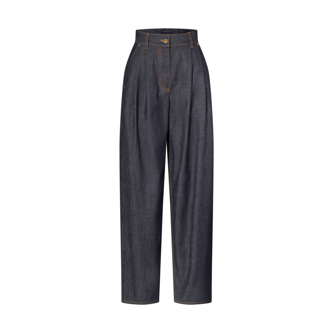 Wide-Cut Pleat Jeans