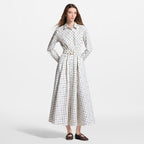 Woven Monogram Print Shirt Dress