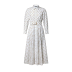 Woven Monogram Print Shirt Dress