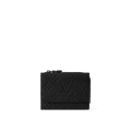 Louis Vuitton Pilot Wallet in black embossed Taurillon Monogram leather with a stud flap opening and six card slots.