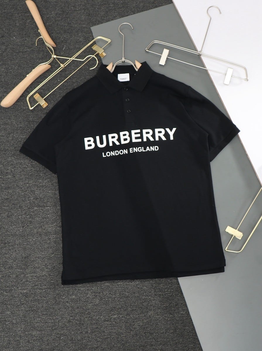 Logo Cotton Polo Shirt Black