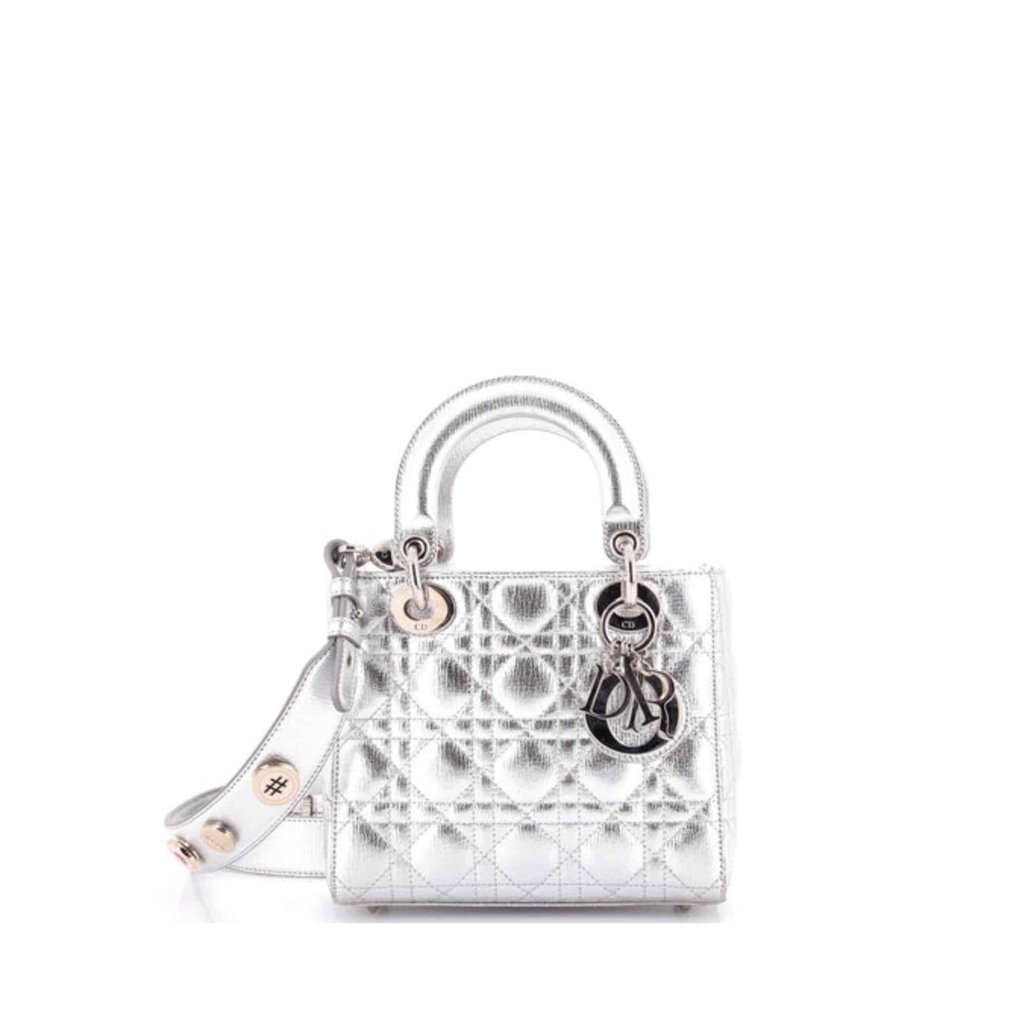 Lady Dior Bag Metallic Cannage Quilt Leather