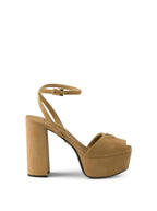 Prada Suede Platform Sandals In Brown
