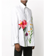 Valentino floral print detail cotton shirt